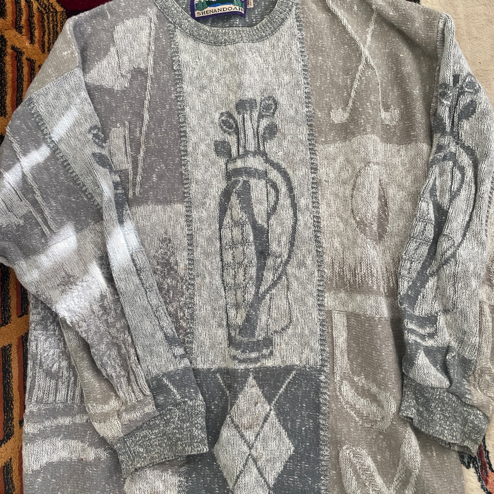 Shenandoah Gray Golf Pattern Men's Cardigan